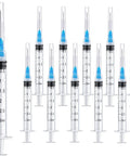 15 Pack 3ml 23 Gauge Plastic Syringe With Measurement For Lab Use And Industrial Dispensing Disposable Individually Wrapped Luer Lock 1 Inch Barrel Secure Cap Leak Free Pushing For Precise Mess Free Handling