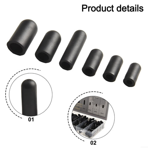 105 Piece Rubber Vacuum Cap Kit With Assorted Hose End Sizes For Automotive Carburetor And Manifold, High Temperature Resistant Flexible Nitrile Seals
