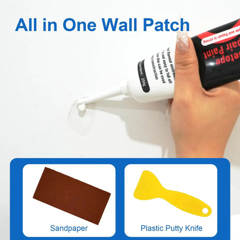 2 In 1 Wall Repair Kit With White Paint For Walls And Drywall Patch Quick Fix For Holes Cracks Dents And Stains All In One Filler