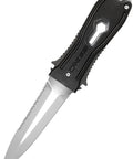 Underwater Edge Lizard Black Diver Knife Multipurpose Scuba And Fishing Tool With Martensitic Stainless Steel Blade And Dagger Handle