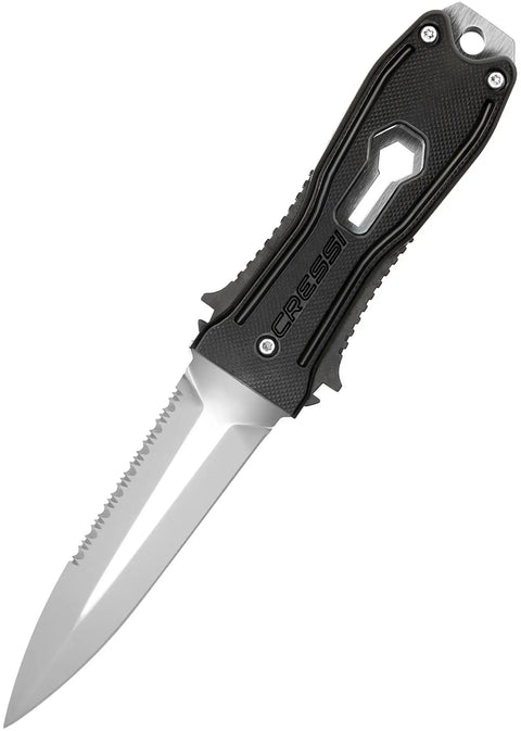 Underwater Edge Lizard Black Diver Knife Multipurpose Scuba And Fishing Tool With Martensitic Stainless Steel Blade And Dagger Handle
