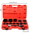 Heavy Duty Carbon Steel Bearing Puller Front Wheel Hub Extractor Installer Kit With Press Screw Adapter Rings Sleeves Cups, 48x32x9 cm case