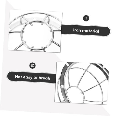 Close-up view of iron material in Built Tough Four Piece Fire Sprinkler Head Guards Featuring Hella Secure Tamper Proof Mesh Shields.
