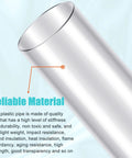 Close-up of clear PVC tubing, highlighting reliable material. Product: Clear PVC Tubing 2-1/2 In By 36 In 4 Pack Rigid Plastic.