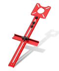 Heavy Duty Aluminum 4 In 1 Router Milling Jig For Zero Hassle Grooves And Flawless Circle Cuts featuring red adjustable scales.