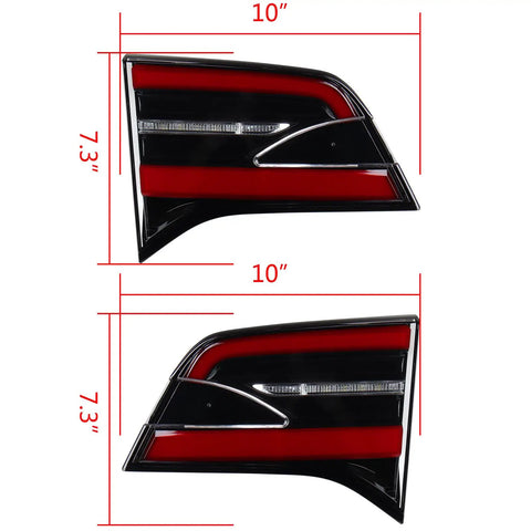 Top Shelf Tail Light Set For 2016 To 2020 Tesla Model X Left Right Inner Pair Rear Side Lamps, 10 x 7.3 inches, solid LED design.