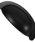 Semi Round Cabinet Drawer Pulls In Black Stainless Steel Cup Handles For Cabinets And Closets, Ergonomic Grip, angled view