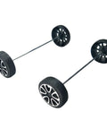 Dope Plastic Wheel Set With 2mm Shaft Axles For DIY RC Cars Boats And Helicopters Includes 100 Wheels And 50 STEM Shafts 30mm Diameter Wheels