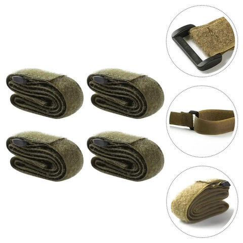 Heavy Duty Ratchet Luggage Straps Four Pack Adjustable Tie Down Belts For Camping Gear Rock Solid Grip On Duffels And Travel Bags. Rolled green straps.
