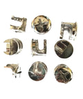 Thickened 12mm Three In One Connector Eccentric Wheel Hardware For Panel Furniture Cam Lock Fittings shown from top and side views