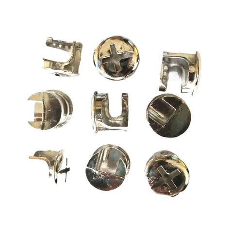 Thickened 12mm Three In One Connector Eccentric Wheel Hardware For Panel Furniture Cam Lock Fittings shown from top and side views