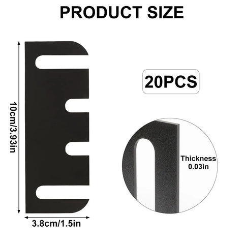 4 Inch PVC Door Hinge Shims Set For Sagging Doors And Gap Adjustment, 0.03 Inch Thick, 20 Pack Hinge Spacers Product Image