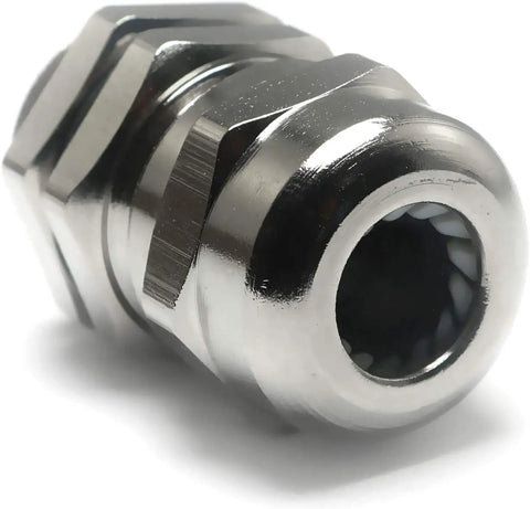 5 Pieces PG9 Cable Glands Waterproof Metal Connector Locknut Stuffing Gland IP68 Sealed For 4 To 8mm Wires Close-up View