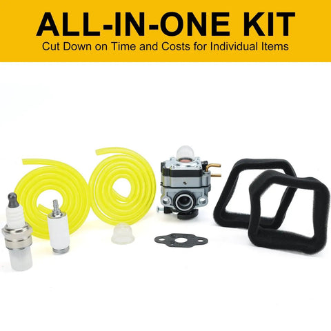 Carburetor Kit For Ryobi 25Cc Two Cycle Engines RY252CS RY253SS RY251PH RY254BC Replacement Parts with spark plug and filters