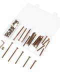 49 Piece M6 X 40-80mm Hex Drive Socket Screws And Barrel Nut Kit in open box, showing metal fasteners for furniture assembly and home improvement