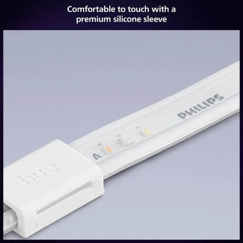 Dope Lightstrip Starter Kit With A 6Ft LED Strip, Base Plug, And Hue Hub For PC Sync, flexible white-ambience strip close-up