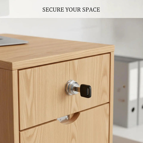 Wooden cabinet with Heavy Duty Iron Cam Lock Set For File Cabinets, Lockers, And Tool Chests, Secure Metal Storage in silver