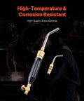 Air Acetylene Torch Kit With 149 Inch Hose, Two Welding Tips, CGA200 Regulator And Torch Handle in use, brass material