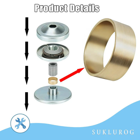 Two Pack Bronze Torque Converter Bushing 200349A For Mini Bike And Go Kart 30 Series Driver Pulleys Fits One And One Sixteenth Inch Crankshaft Heavy Duty Idler Bushing Replacement, bronze bushing close-up