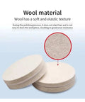 Top-Tier Wool Felt Polishing Pads For 75-180mm Wheels Perfect For Buffing Scratches Off Cars Stainless Steel And Painted Surfaces In 3 To 7 Inch Sizes, showing wool texture.
