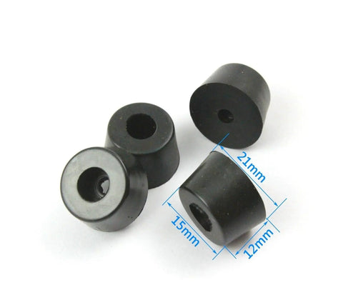 Four Premium Rubber Furniture Glides and Chair Leg Protectors, 21x15x12mm, for smooth gliding action and scratch blocking.