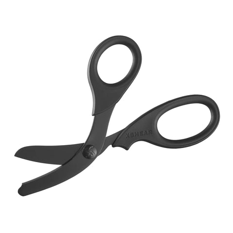 Seven Point Five Inch Black Titanium Coated Trauma Shears Built Tough For Paramedics EMTs Nurses And Emergency Pros Extreme Duty Medical Scissors With Hardened Steel Blades, black side view