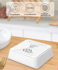 Slick Mini USB Ultrasonic Dishwasher With IP67 Waterproof Build, clean white design on kitchen counter, ideal for pots and plates.