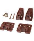 10 Pack Drawer Track Guide And Glides Plastic Replacement Parts With 30 Screws for center mount drawer slides, brown accessories