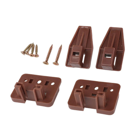 10 Pack Drawer Track Guide And Glides Plastic Replacement Parts With 30 Screws for center mount drawer slides, brown accessories