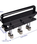 3-Station Edge Roller Bender for Sheet Metal Roofing, black aluminum body, adjustable tool, fits 0.3-0.8mm panels, 10-105mm bends.