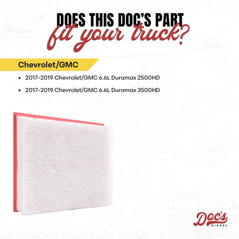 Duramax 6.6L Diesel Engine Air Filter For Chevy GMC 2500HD 3500HD 2017 2018 2019 Tough As Nails Filter Displayed With Compatibility Info