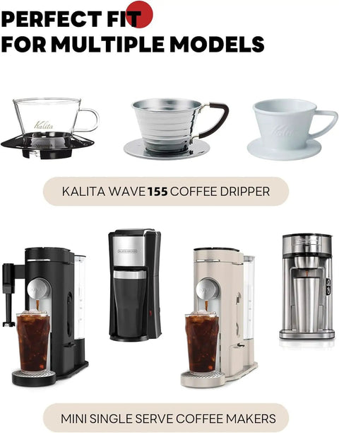Top Shelf Small Coffee Filters For Kalita Wave 155 One To Two Cup Canadian Wood Pulp Pack Of 100 for various coffee makers.