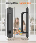 5.7 Inch Aluminum Sliding Barn Door Handle Set For Cabinets And Closets Sturdy Build Cabinet Pull Front and Side View