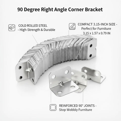 Tough As Nails Heavy Duty 90 Degree Corner Bracket Built From Cold Rolled Steel For Furniture Reinforcement And Tight Joints