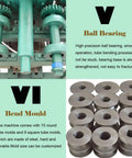Powerful 2.2Kw Electric Tube Bender Machine With 15 Round And 9 Square Molds For Precision Pipe Bending, showing steel molds and ball bearing.
