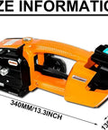 Heavy Duty Electric Strapping Tool For 13 To 16 Mm Pp Pet Bands Build Tough showing size dimensions 340mm x 130mm.