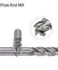 Carbide end mills, 2 pcs, 4-flute, 13 mm diameter, straight shank