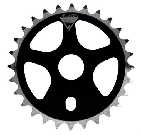 Micro Drive BMX Chain Ring 28T Alloy 6061 T6 Quiet One Eighth Inch Drive CNC Machined Black BMX Part For 3 Piece Cranks Hard Anodized Coating