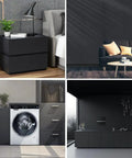 Modern interiors with Black Self Adhesive Contact Paper Wallpaper 35.4 X 120 Inches Waterproof Gloss PVC Vinyl Oil Resistant