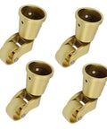 Solid Brass Furniture Casters Straight Up Heavy Duty Swivel Wheels Vintage Round Cup Base for cabinet upgrade set of four.