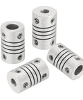 Four Pack Flexible Shaft Couplings 4mm to 6mm Bore Aluminum Alloy Joint Connectors for 3D Printers CNC Machines D12 X L18mm