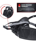 Top Shelf Half Face Tactical Respirator Mask With Quick Release Harness and helmet compatibility, showing adjustable straps and smooth black design.