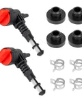 Fuel Shut Off Valve Kit For Briggs And Stratton Craftsman Generators With 4 Grommet Clamps And 4 Fuel Tank Grommets shown with components