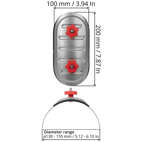 6-inch round duct access door with red knob fasteners and rubber gasket; silver metal body, Amazon brand.