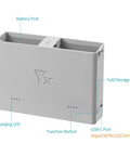 Bidirectional Charger For Mini 4 Pro And Mini 3 Pro Drones with USB charging port, gray rectangular design with labeled ports