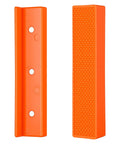 2 Set Magnetic Vise Jaw Pads 5 Inch Soft Rubber Bench Protectors with orange grooved grip for tool safety in woodworking.