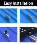 Easy installation steps for All In One Aluminum Solar Panel Mounting Kit With 120mm Rails for metal tin roofs.