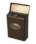 Locking Wall Mount Mailbox In Galvanized Steel Venetian Bronze Medium Capacity With Concealed Cam Lock And 2 Keys Easy Lift Lid