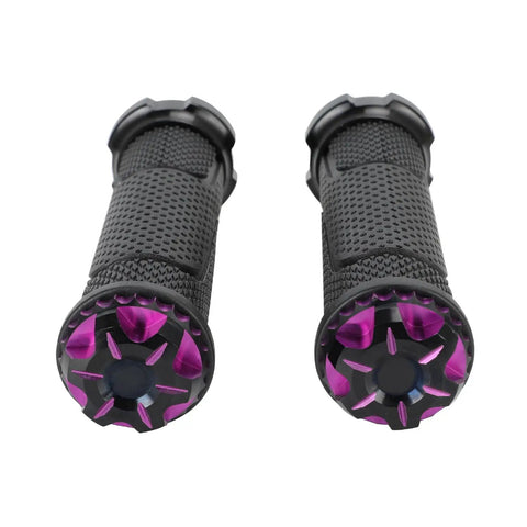 Dope Throttle Grips For Surron Sur Ron Light Bee X And S Model Aluminum Rubber Black Handlebar Grips With End Plugs Purple Accents