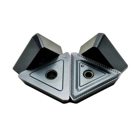 Pro Grade Carbide Turning Inserts for Hard Steel 10PCS Pack External Turning Milling Cutter Bits, triangular insert close-up
